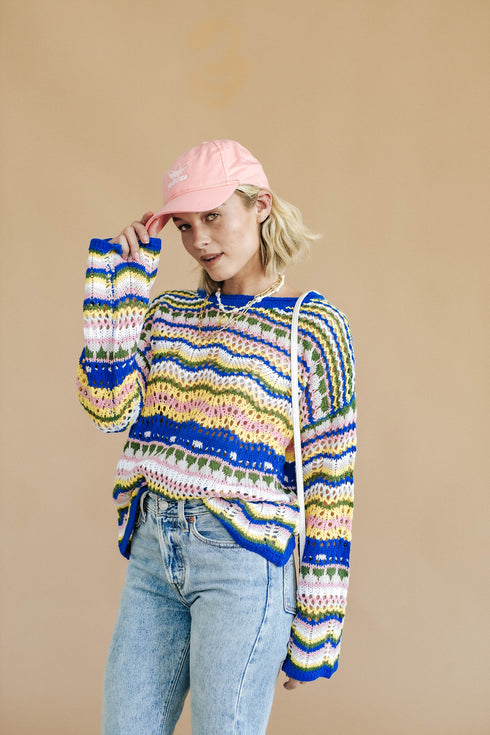 Different Strokes Knit Sweater // Cobalt